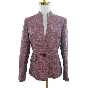 Kasper Separates Blazer Jacket Pink Tweed Women's 8/P Office Career